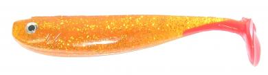 Glücksgummi - Gummifisch - Shad "motoroil-glitter/rot" Schaufelschwanz 11 cm