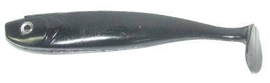 Glücksgummi - Gummifisch - Shad "schwarz" Schaufelschwanz 13 cm