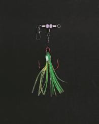 Octopus-Kopfdrilling - Hakengröße 1/0 japanrot/weiß