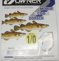 Dorsch-Vorfachhaken von OWNER Gr.2 - 0,30 mm - 8,2 kg - 8 Stück