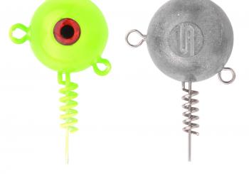 Ball-Jigkopf mit Schraube - screw-in head - Schraubjig 150 g glow (UV)