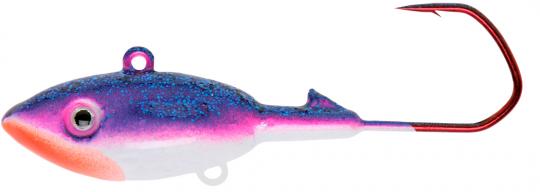 Jigkopf - YAD Dorschbombe weiß/pink/blau/glitter in 60 g Haken 6/0 