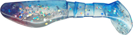 Shad Gummifisch Kopyto 6" - 15 cm perl/silber-glitter/blau 