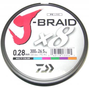 Daiwa J-Braid 300 m multicolor (7,50 € / 100 m) 300 m - 0,22 mm - 17,0 kg - 