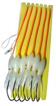 Rotbarsch-Vorfach mit 6 Seitenarmen mit 5/0-Haken 